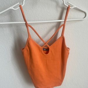 Orange tank top from zara